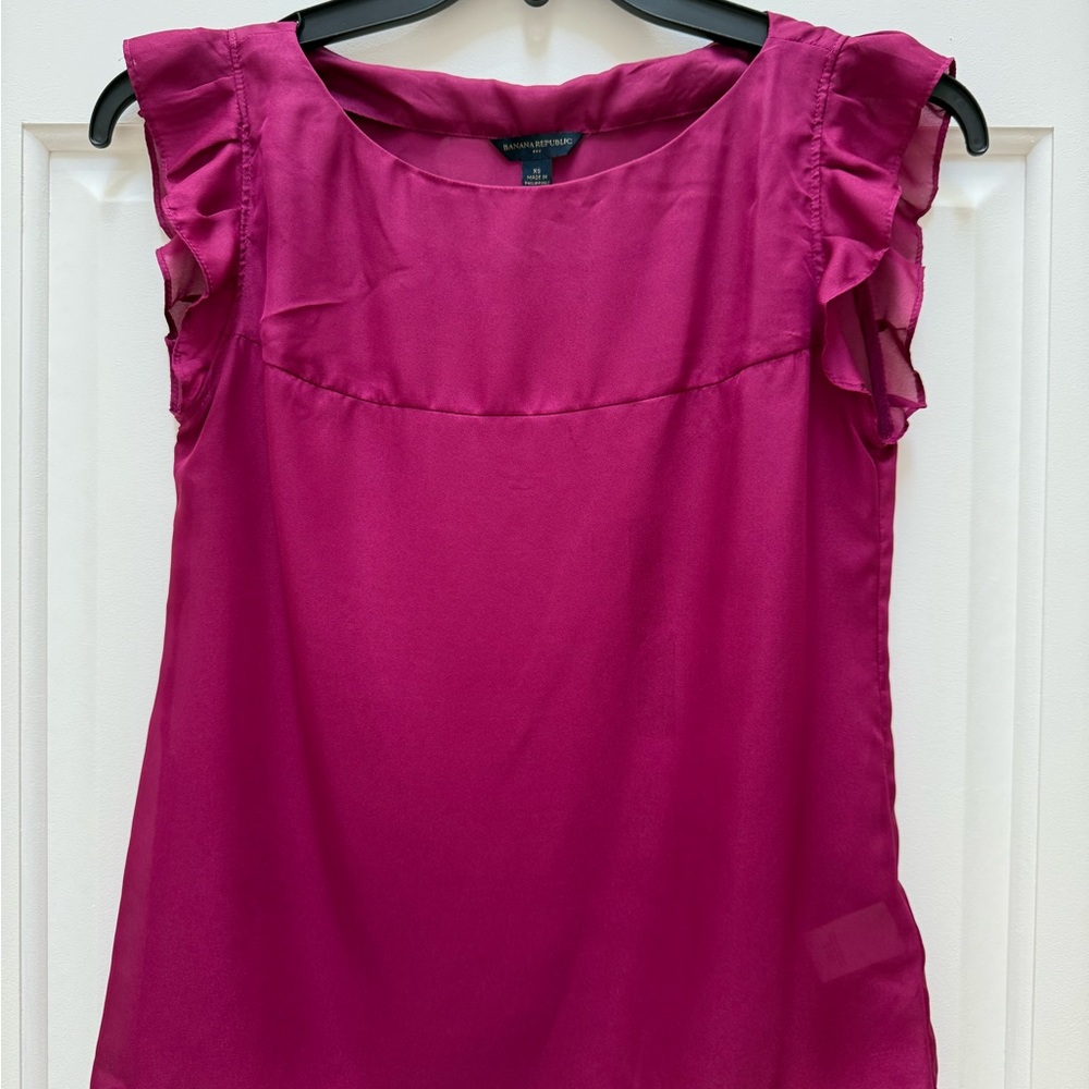 Banana Republic Pink Ruffled Blouse